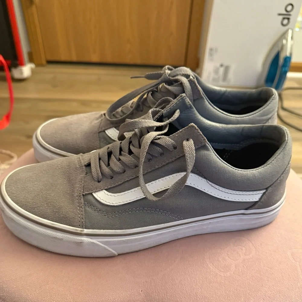 Vans Gray and White Low-Top Sneakers